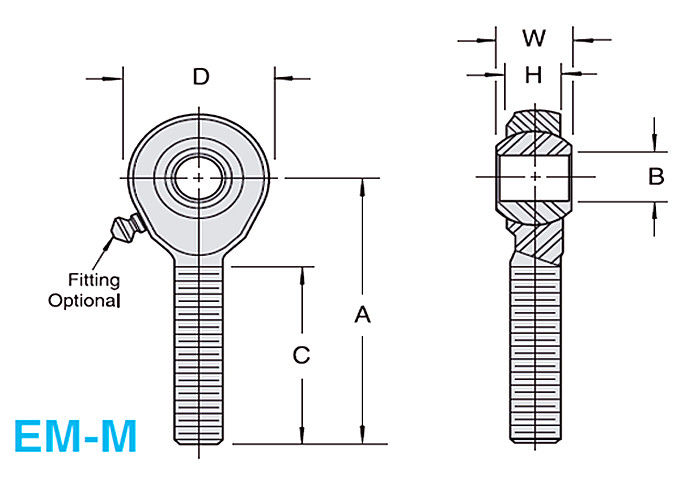 ЭМ - М/ЭФ - металл концов прута 2-Пьесе м метрический сферически, который нужно Метал для конструкции