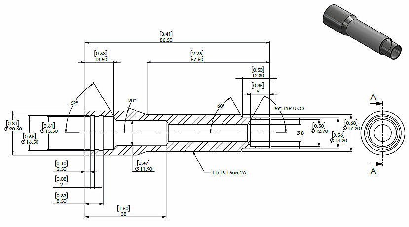 Высокая крышка проводника концевых заделок кабеля точности продетая нитку МД с 11/16 потоками УНФ