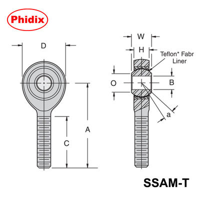 SSAM-T/SSAF-T серии из нержавеющей стали, с PTFE-покрытыми концами прутков. Высокая коррозионная устойчивость для чистой комнаты и пищевых продуктов.