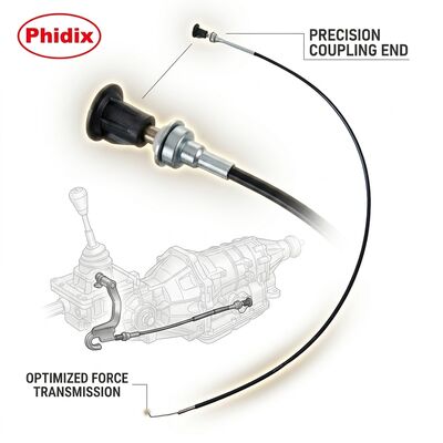 Механический тяговый трос из нержавеющей стали с нейлоновым покрытием, включая вилочное соединение, обеспечивающее работу и устойчивость к износу
